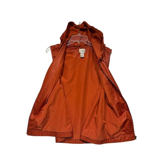 Chico's Zenergy Vest Womens Size 2 Orange Hooded Full Zip Pockets Windbreaker - Picture 4 of 6